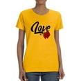 thumbnail image 1 of Love With Rose T-Shirt Women -Image by Shutterstock, Female 4X-Large, 1 of 4