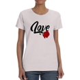 thumbnail image 1 of Love With Rose T-Shirt Women -Image by Shutterstock, Female Medium, 1 of 4