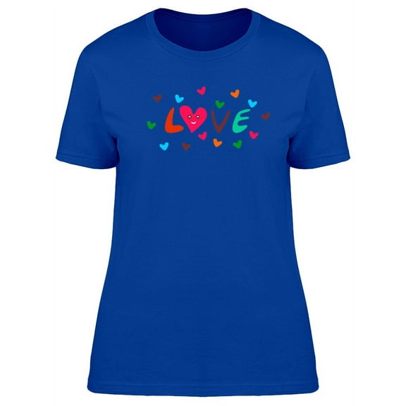 Love With Tiny Heart Doodles T-Shirt Women -Image by Shutterstock, Female Large