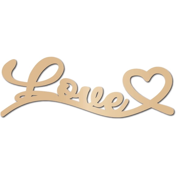 Love Wood Cutout Laser Cut Wooden Heart Word Unfinished Hanging Wall Art Wood Letter Sculpture Sign Ornaments for Wreath Door Home Wedding Valentine Birthday Party Decoration 7.9x2.8in