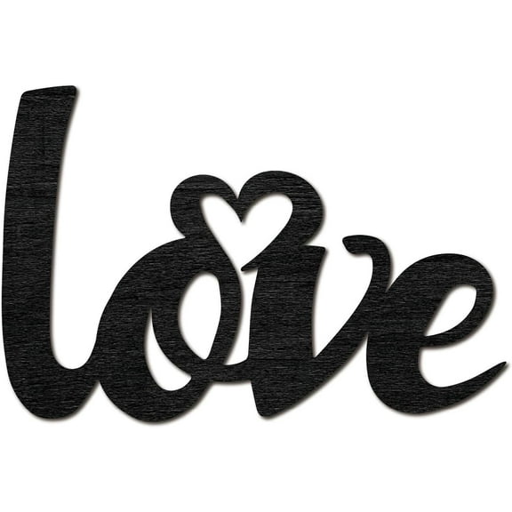 Love Wood Sign Wooden Laser Cutout Sign Word Unfinished Slices Wood Sculpture Letter Wall Sign Ornaments Art for Crafts DIY Personalized Front Door Kitchen Home Wall Decor 7.8x11.9 Inch Golden