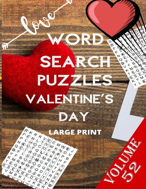 Love Word Search Puzzles Valentine's Day Large Print Volume 52: word ...
