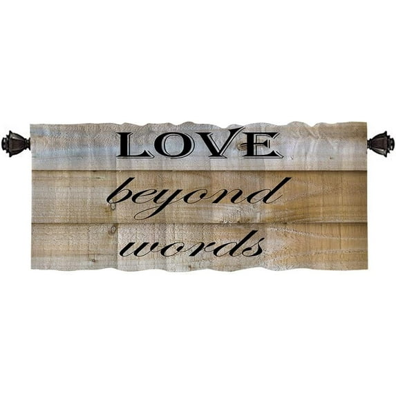 Love Words Valance Curtains Abstract Art Valances for Windows for Kitchen Bathroom Living Room Dining Room Decor Window Treatment Valances 52X18 Inches