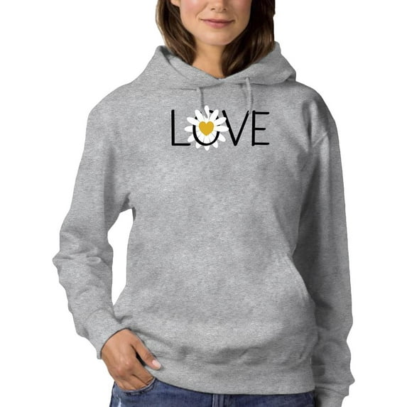 Love Yellow Daisy Hoodie Women -Image by Shutterstock, Female Large