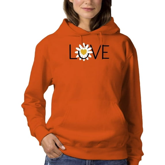 Love Yellow Daisy Hoodie Women -Image by Shutterstock, Female x-Large
