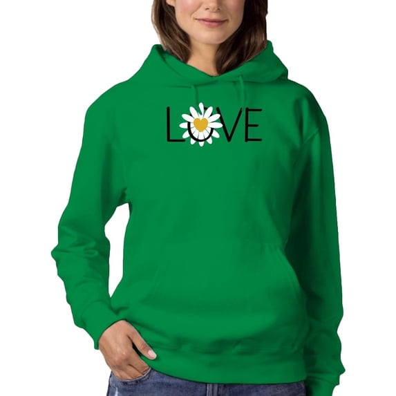 Love Yellow Daisy Hoodie Women -Image by Shutterstock, Female x-Large