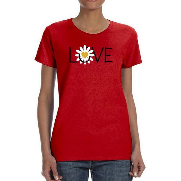 Love Yellow Daisy T-Shirt Women -Image by Shutterstock, Female 5X-Large