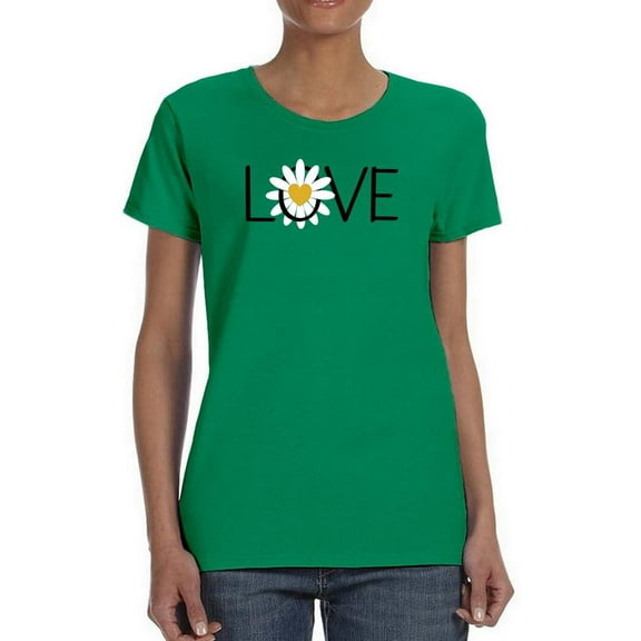 Love Yellow Daisy T-Shirt Women -Image by Shutterstock, Female Large