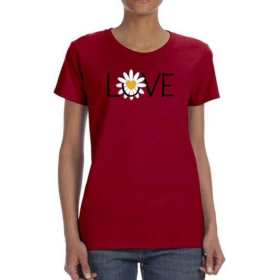 Love Yellow Daisy T-Shirt Women -Image by Shutterstock, Female Large