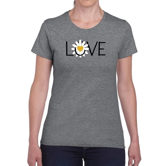 Love Yellow Daisy T-Shirt Women -Image by Shutterstock, Female Medium