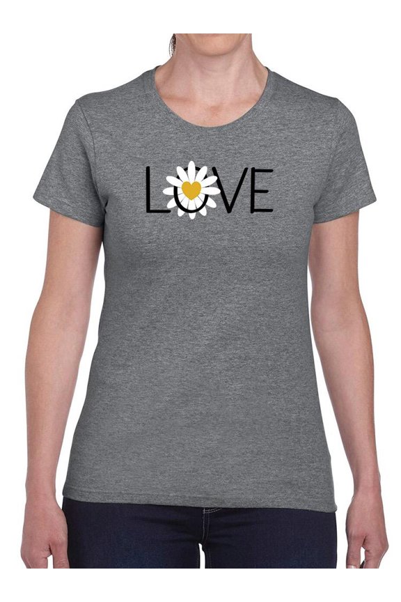 Love Yellow Daisy T-Shirt Women -Image by Shutterstock, Female Medium
