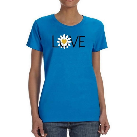 Love Yellow Daisy T-Shirt Women -Image by Shutterstock, Female x-Large