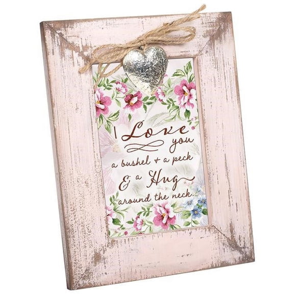 Love You A Bushel A Peck A Hug Blush Pink Locket Easel Back Picture Frame