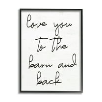 Love You Barn & Back Farmhouse Inspirational Graphic Art Black Framed Art Print Wall Art