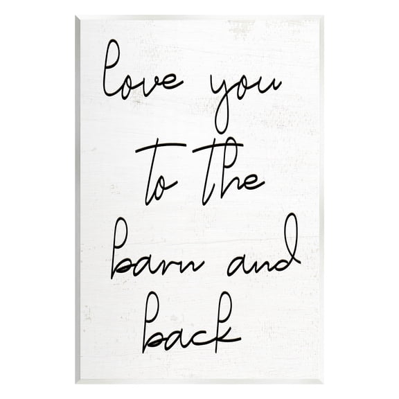 Love You Barn & Back Farmhouse Inspirational Graphic Art Unframed Art Print Wall Art