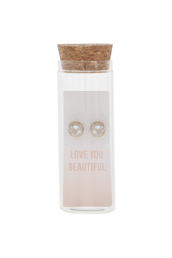 Love You Beautiful - 14K Gold Plated Earring in a Bottle