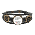 thumbnail image 1 of Love You Best Father Dad Festival Quote Leather Braided Ocean Bracelet Wristband, 1 of 4