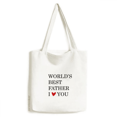 thumbnail image 1 of Love You Best Father Dad Festival Quote Tote Canvas Bag Shopping Satchel Casual Handbag, 1 of 3