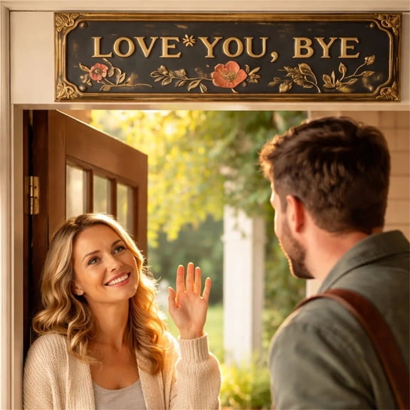 Love You Bye Metal Tin Sign  38 InchInappropriate Humor Wall Decor, Funny Retro Plaque for Above Door, College Dorm & Home Bar Decoration, Vintage Farmhouse Art, Housewarming Gift