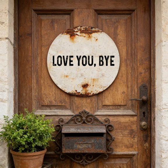 Love You Bye Rustic Metal Tin Sign,Vintage Metal Wall Sign - 12x8 Inch Distressed Aluminum Retro Plaque,With Distressed Finish for That Classic Farmhouse Kitchens,Hallways,Home Bars