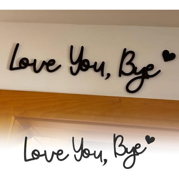 Love You Bye Sign Above Door: Rustic Wood Over Door Home Decor Boho wall decor For Wall Art living Room Bedroom – Gifts for Lover & Family