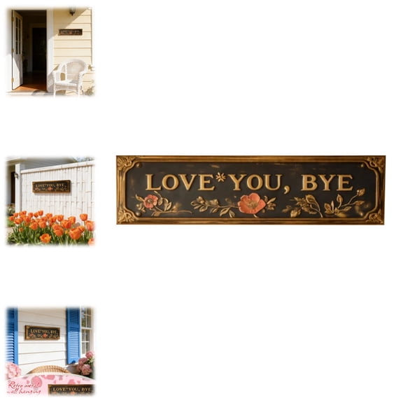 Love You Bye Sign Above Door,Street Sign Retro Funny Wall Decor Metal Tin Signs Fall Season Horror Theme Inappropriate Humor Bar Home College Dorm Decor 5X12 Inch