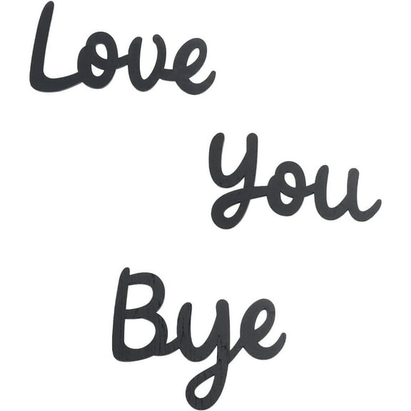 Love You Bye Sign Above Door, Wooden Love You Bye Door Topper, Love You Bye Wooden Script Sign, Express Love and Warm Family Sign, for Office Front Door Bathroom Hallway Entryway