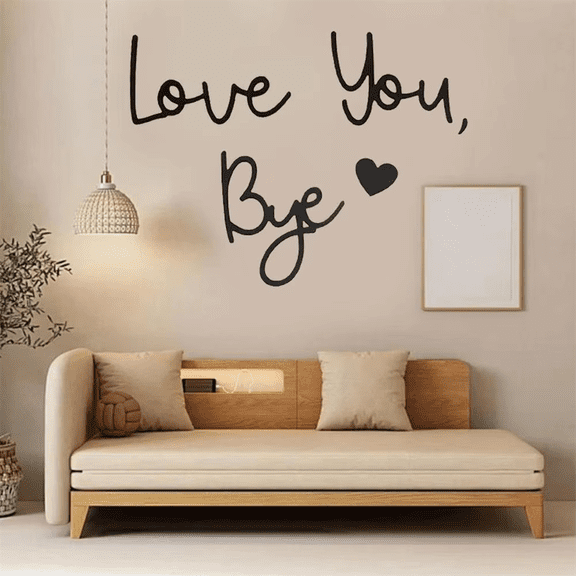 Love You Bye Sign Wall Decor Letters Wall Decor Bye Love You Wooden Script Sign - Wall Art Home Decor for Love