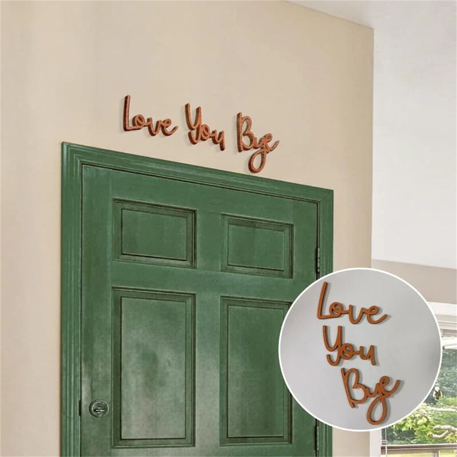 Love You Bye Wood Sign Home Decor,Black Boho Home Wall Decor Modern
