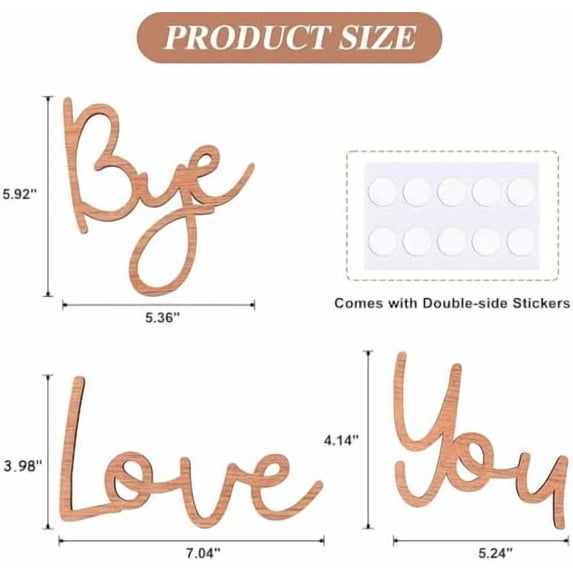 Love You Bye Wood Sign Home Decor Boho Decor 21.6” Wood Grain Wall Decor Express Love and Warm for Your Family Lovers Wall Art Gift Hallway Entryway Door for Home - Brown