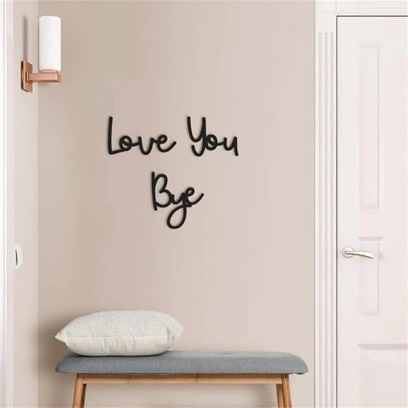 Love You Bye Wood Sign Home Decor - Boho Farmhouse Wall Art Decor for Living Room Entryway, Express Love & Warmth for Family Lovers, Valentine's Day Gift & Decoration (Black)