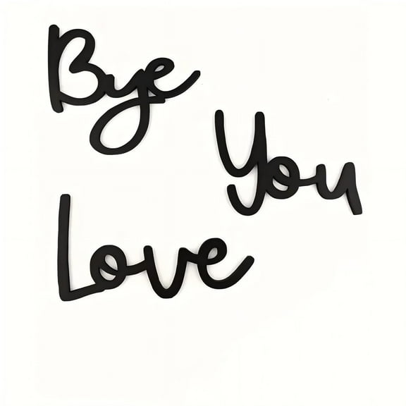 Love You Bye Wooden Wall Sign, 3D Script Letter Home Wall Decor for Bedroom, Living Room, Hallway, or Entryway – Rustic Romantic Wooden Art Decoration