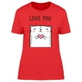 thumbnail image 1 of "Love You" Cat T-Shirt Women -Image by Shutterstock, Female x-Large, 1 of 2