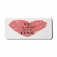 thumbnail image 1 of Love What You Do Computer Mouse Pad, Hand Drawn Heart Shapes Love with Inspirational Words, Rectangle Non-Slip Rubber Mousepad X-Large, 35" x 15" Gaming Size, Coral Charcoal Grey, by Ambesonne, 1 of 2