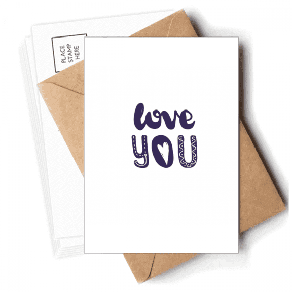 Love You Cute Quote Handwrite Style Postcards Envelopes Blank Note Cards Mailing