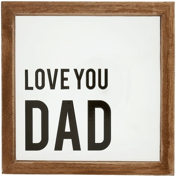 Pavilion Gift Company - Love You Dad - 5" x 5" Wood Framed Glass Plaques