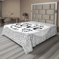thumbnail image 1 of Ambesonne Saying Flat Sheet, Message with Stripes Leaves, Full Size, Charcoal Grey and White, 1 of 1