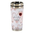 thumbnail image 1 of Love You Forever Pink Heart 16 ounce Stainless Steel Travel Mug with Lid, 1 of 1