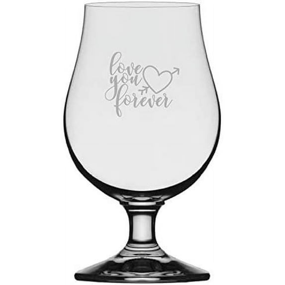Love You Forever Valentine's Day Quotes Etched 13.25oz Iona Beer Glass