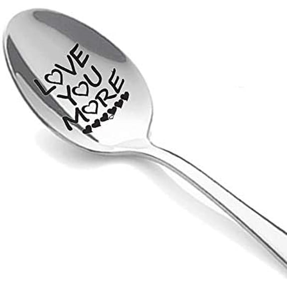 Love You More Gifts Spoon for Him Her Anniversary Birthday Gift for Girlfriend Boyfriend Christmas Gifts for Husband Wife Coffeespoons for Daughter Spoon