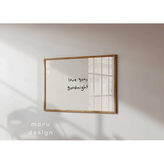 Love You Goodnight Wall Decor Above Bed Hand Drawn Typography Aesthetic Bedroom Decor