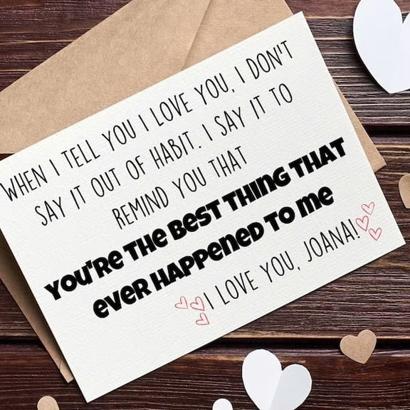 Love You Greeting Card Heartfelt Message Design Perfect for Partner, Spouse, or Loved One Envelope Included, Blank Inside Ideal for Anniversaries, Birthdays, or Just Because