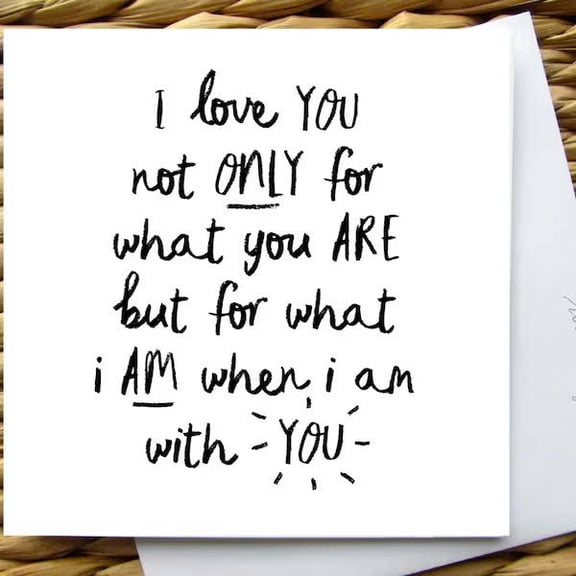 Love You Greeting Card – Unique Handwritten Design with Heartfelt Message – Ideal for Anniversary, Wedding, or Just Because – Envelope Included