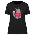 thumbnail image 1 of Love You Grey Cat T-Shirt Women -Image by Shutterstock, Female Medium, 1 of 2