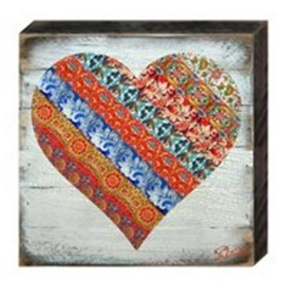 Love You Heart Art on Board Wall Decor
