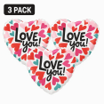 thumbnail image 1 of Love You! Heart Balloons 3-Pack Valentine's Party Decor Red Pink balloons, 1 of 3