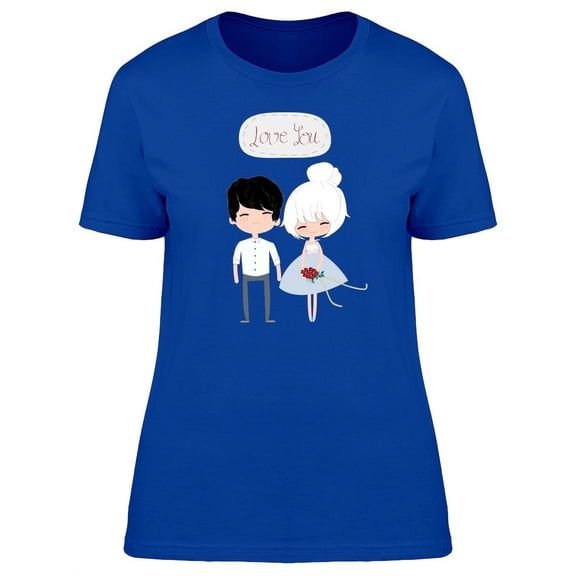 Love You Hipster Couple Doodle T-Shirt Women -Image by Shutterstock, Female x-Large