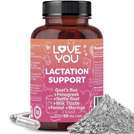 LOVE YOU Lactation Support Milk Supply Capsules Goat´s Rue and Fenugreek 60 Count