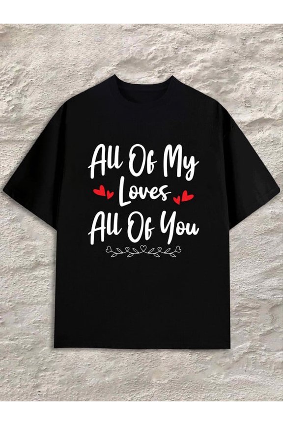 Love You All Mens black Everyday wear, perfect for the office, dates,and outings Basic Unisex Shirt Short Sleeve tshirts Funny Unisex Shirt Graphic tshirts