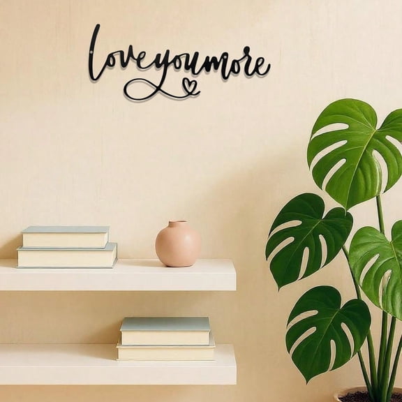 Love You More Metal Wall Art - Romantic Valentine's Day Gift for Her/Him, Vintage Tin Sign Decor for Home, Bedroom, Living Room, Office - Cute Couple Wall Decor, Anniversary & New Year Decoration